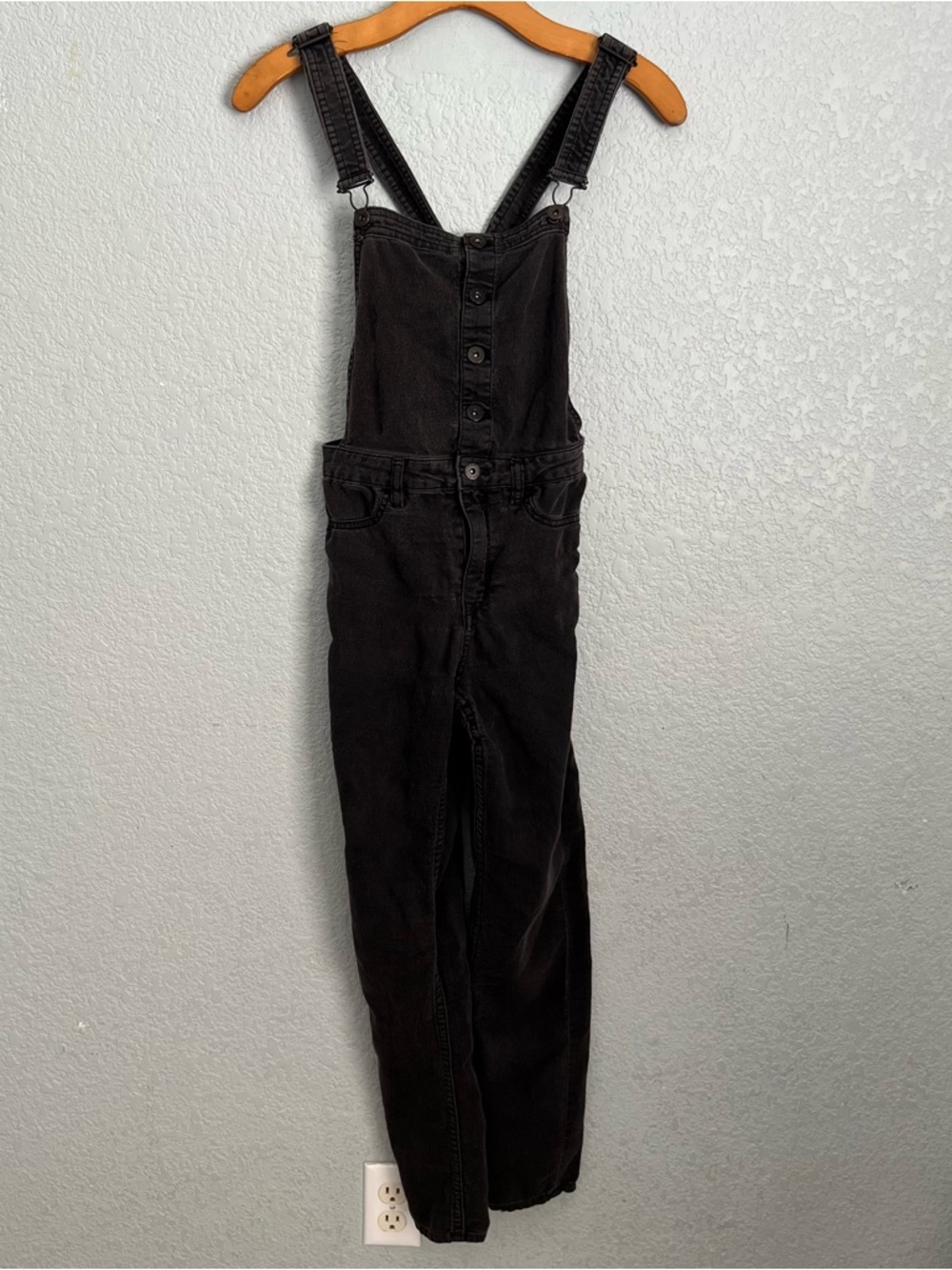 H&M Divided Black Denim Overalls US 4 Grunge Y2K Dark Academia Jumpsuit